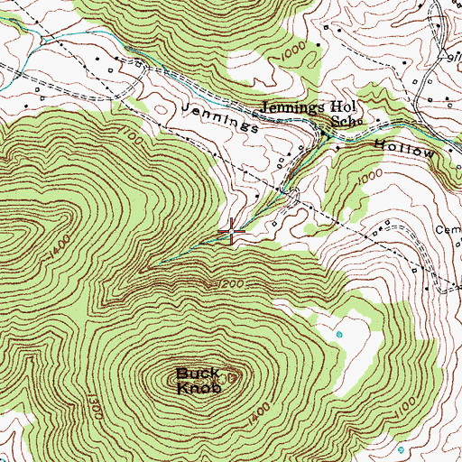 Topographic Map of Buck Graveyard, KY
