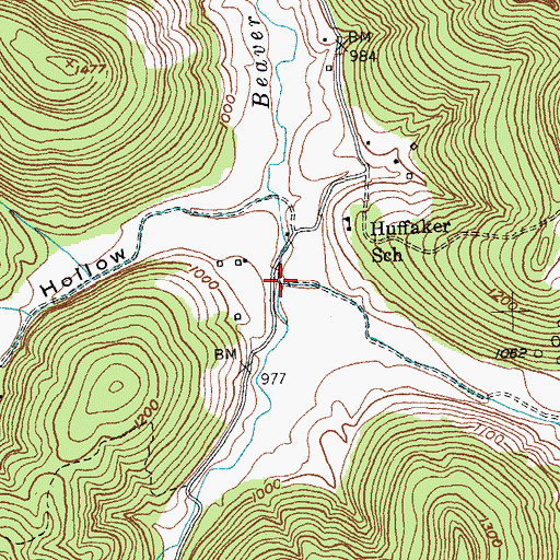 Topographic Map of Buffalo Branch, KY