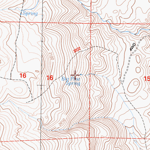 Topographic Map of Big Pine Spring, CA