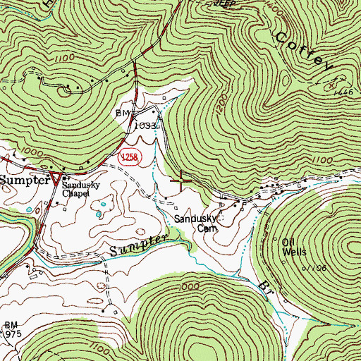 Topographic Map of Collum and Selena Coffey Cemetery, KY