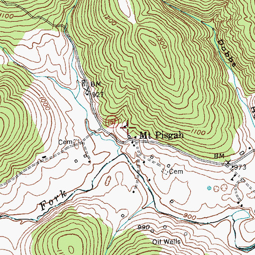 Topographic Map of Cooper-Bell Cemetery, KY