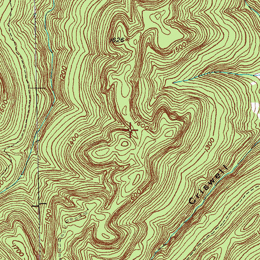 Topographic Map of Coopers Cliff, KY