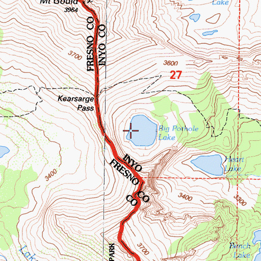 Topographic Map of Big Pothole Lake, CA