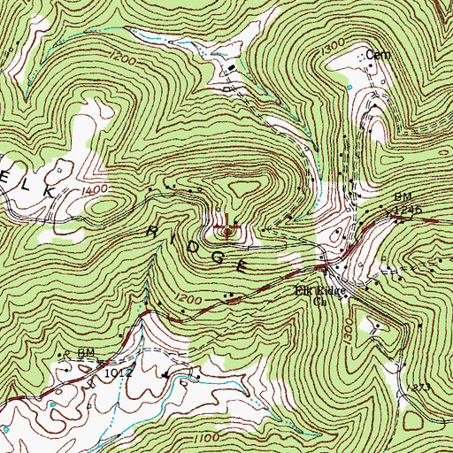 Topographic Map of Cullom Rock, KY
