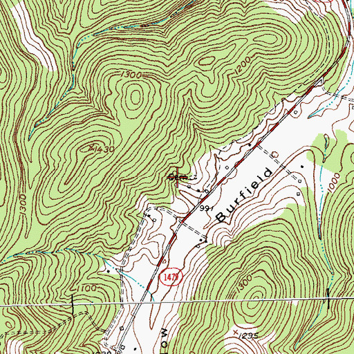 Topographic Map of Dabney-Barrier Cemetery, KY