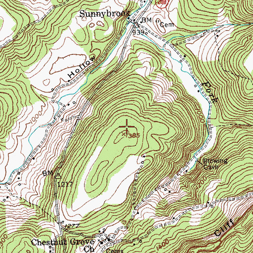 Topographic Map of Dalton Cemetery, KY