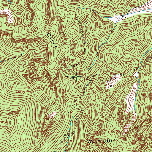 Topographic Map of Davenport Cemetery, KY