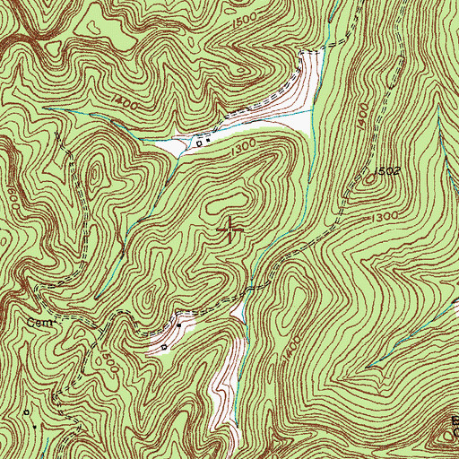 Topographic Map of Davenport Cliff, KY