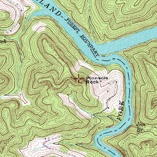 Topographic Map of Davy Cad Cemetery, KY