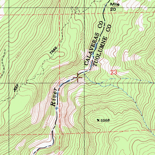 Topographic Map of Big Rattlesnake Creek, CA