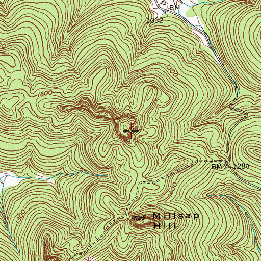 Topographic Map of Fingers Cliff, KY