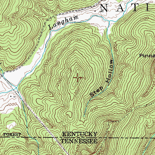 Topographic Map of Fork Ridge, KY