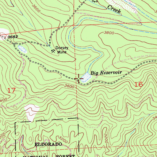 Topographic Map of Big Reservoir, CA