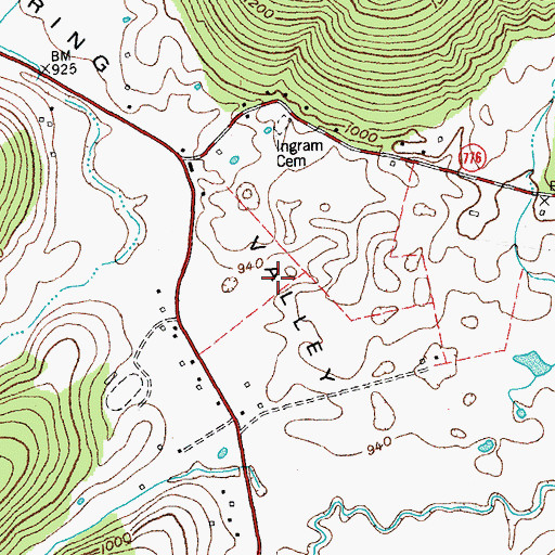 Topographic Map of Four Neck Pond, KY