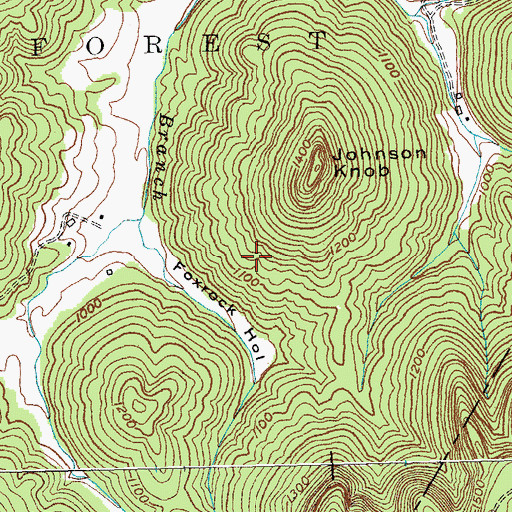 Topographic Map of Fox Rock, KY
