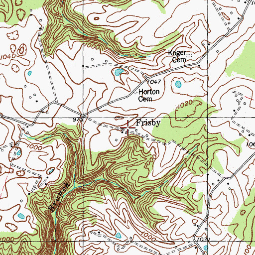 Topographic Map of Frisby Post Office (historical), KY
