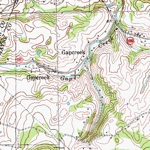 Topographic Map of Gap Creek School (historical), KY
