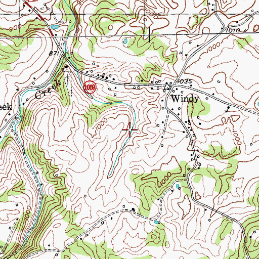 Topographic Map of Gap Creek Spring, KY
