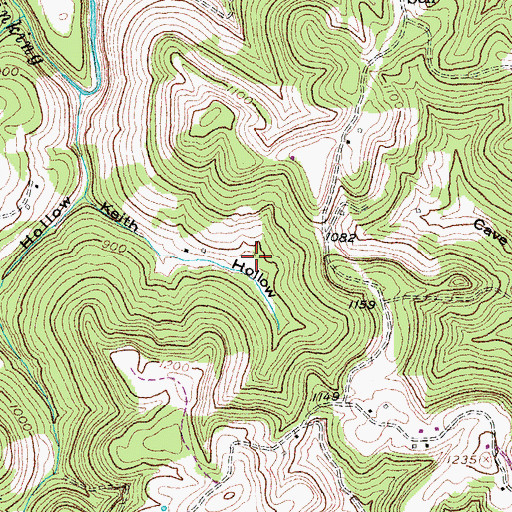 Topographic Map of Gilson-Keith Cemetery, KY