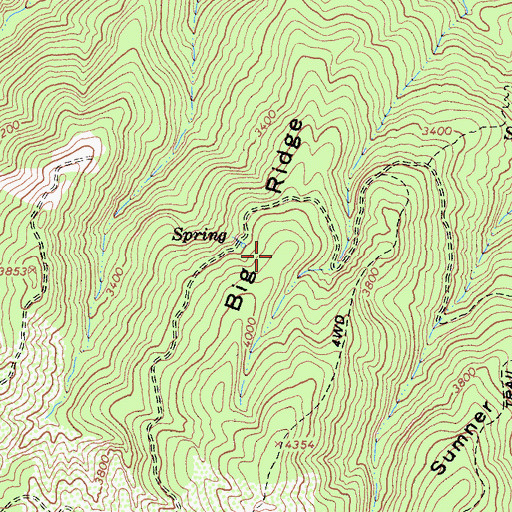 Topographic Map of Big Ridge, CA
