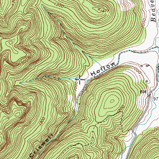 Topographic Map of Graveyard Hollow, KY