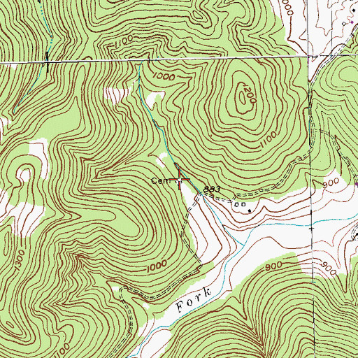 Topographic Map of Gregory-Corder Cemetery, KY