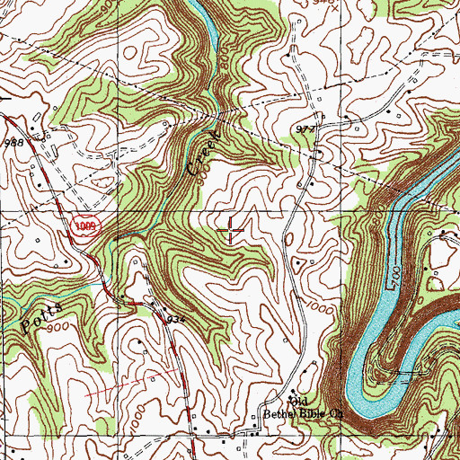 Topographic Map of Guffey Chapel (historical), KY