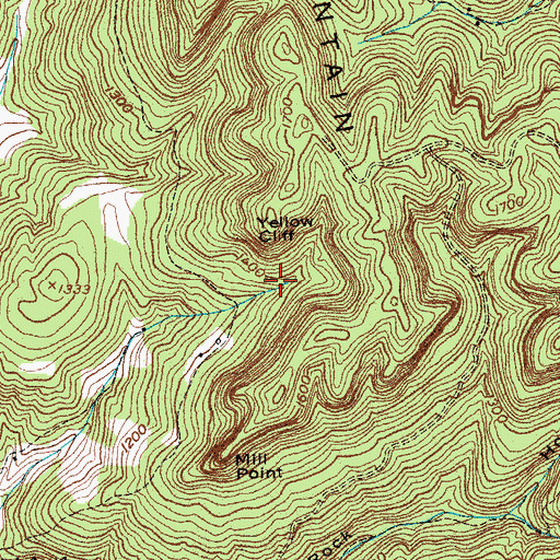 Topographic Map of Gum Pond, KY