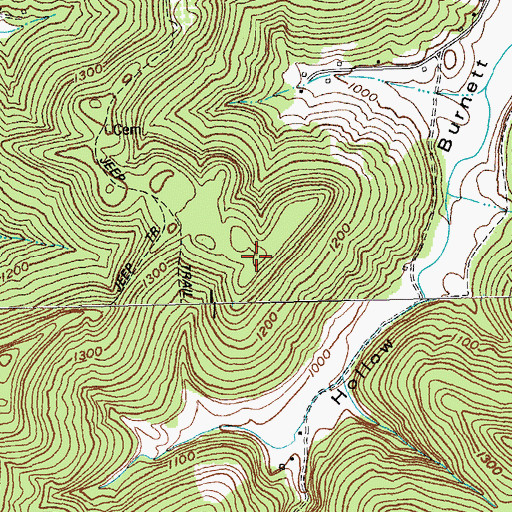 Topographic Map of Hardin and Martha Coffey Cemetery, KY