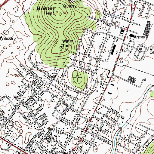 Topographic Map of Hickory Nut Hill, KY
