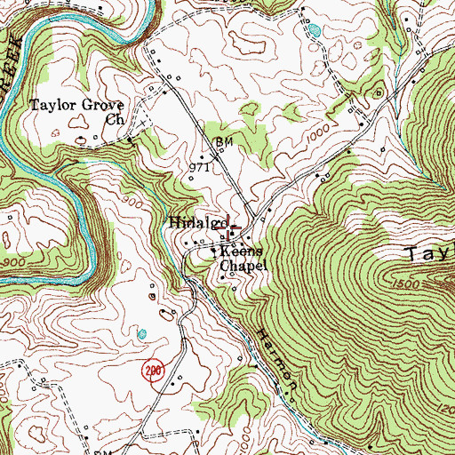 Topographic Map of Hidalgo School (historical), KY