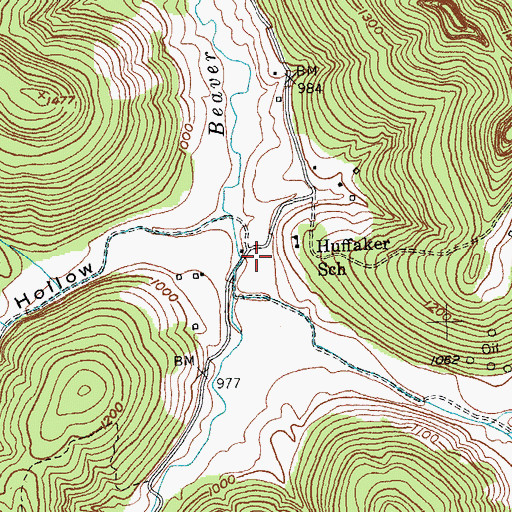 Topographic Map of Huffaker Cemetery, KY