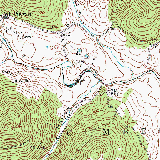 Topographic Map of Hurts Mill (historical), KY