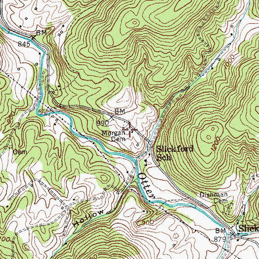 Topographic Map of Indian Rockhouse, KY