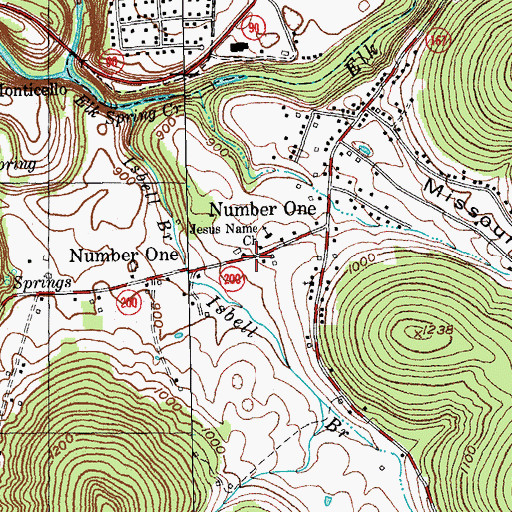 Topographic Map of Isbell Cemetery, KY