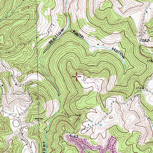 Topographic Map of Jane Keith Cemetery, KY