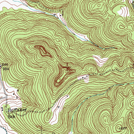 Topographic Map of Joe Hurt Cliff, KY