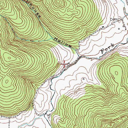 Topographic Map of Keeton Cemetery, KY