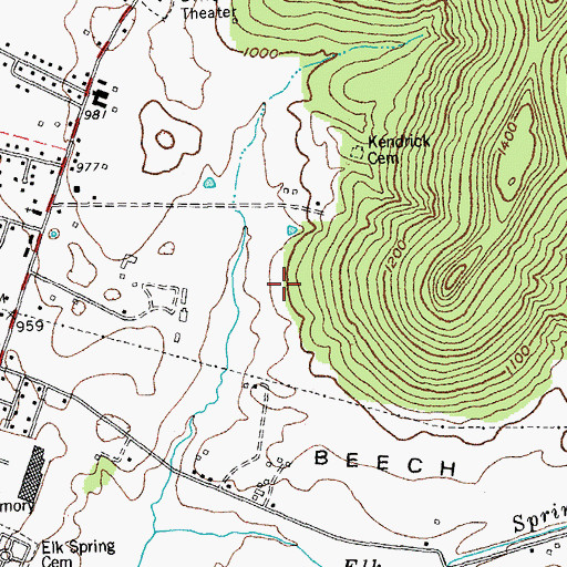 Topographic Map of Kendrick Spring, KY