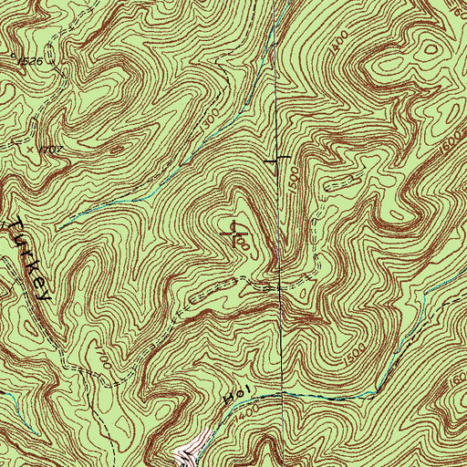 Topographic Map of King Green Cliff, KY