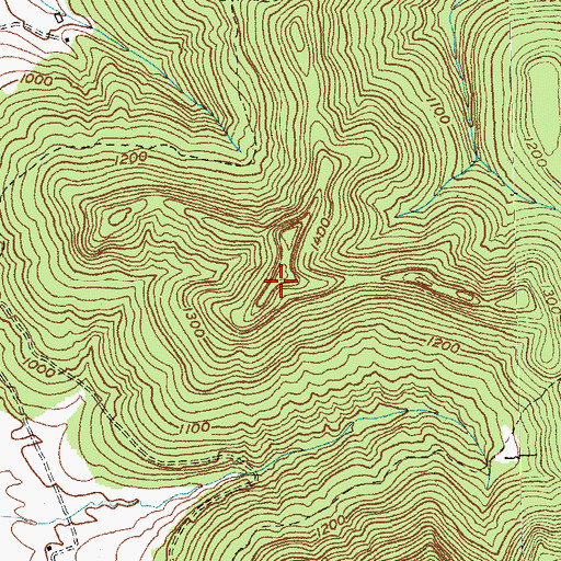 Topographic Map of Louie Cliff, KY