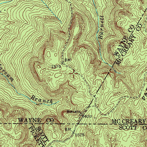 Topographic Map of M F Etoa Cemetery, KY