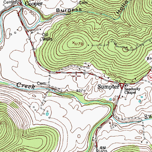 Topographic Map of Miller Cemetery, KY