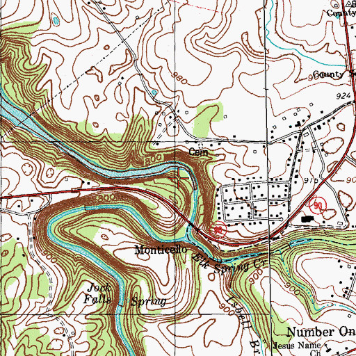 Topographic Map of Monticello Pumping Station, KY