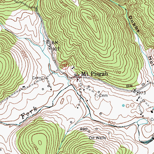 Topographic Map of Mount Pisgah Post Office (historical), KY