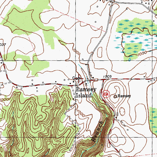 Topographic Map of Mount Union Church of Christ (historical), KY