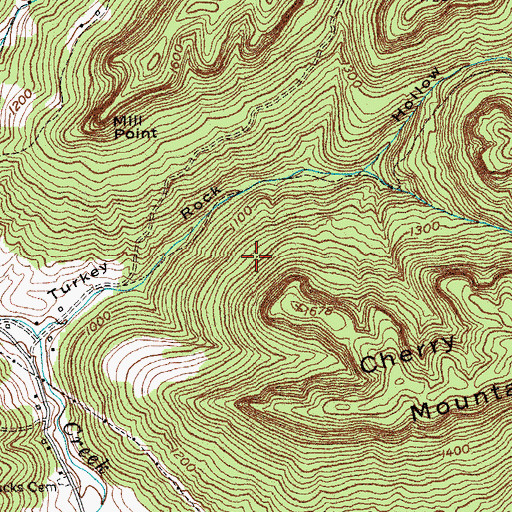 Topographic Map of Mountain View Baptist Camp, KY