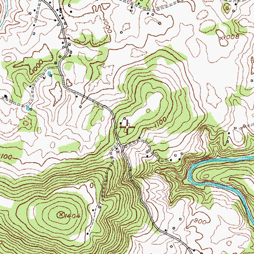 Topographic Map of Mullberry Hill, KY