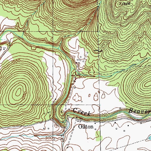 Topographic Map of Oilton Post Office (historical), KY