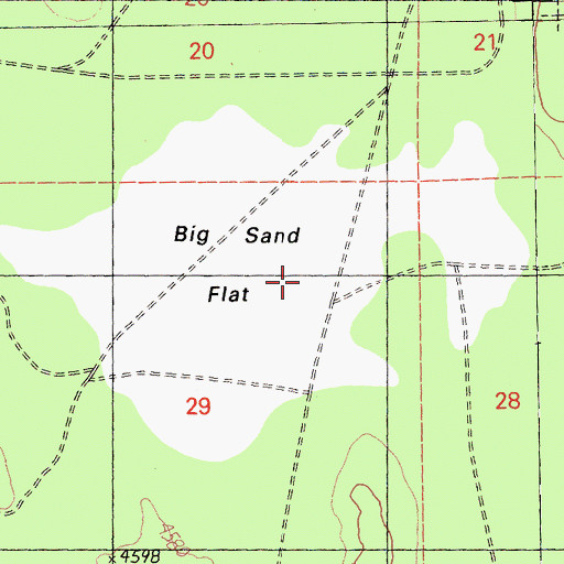 Topographic Map of Big Sand Flat, CA